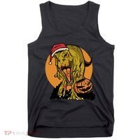 TRex Santa Trick Or Treating Halloween Funny Tank Top thumb 0