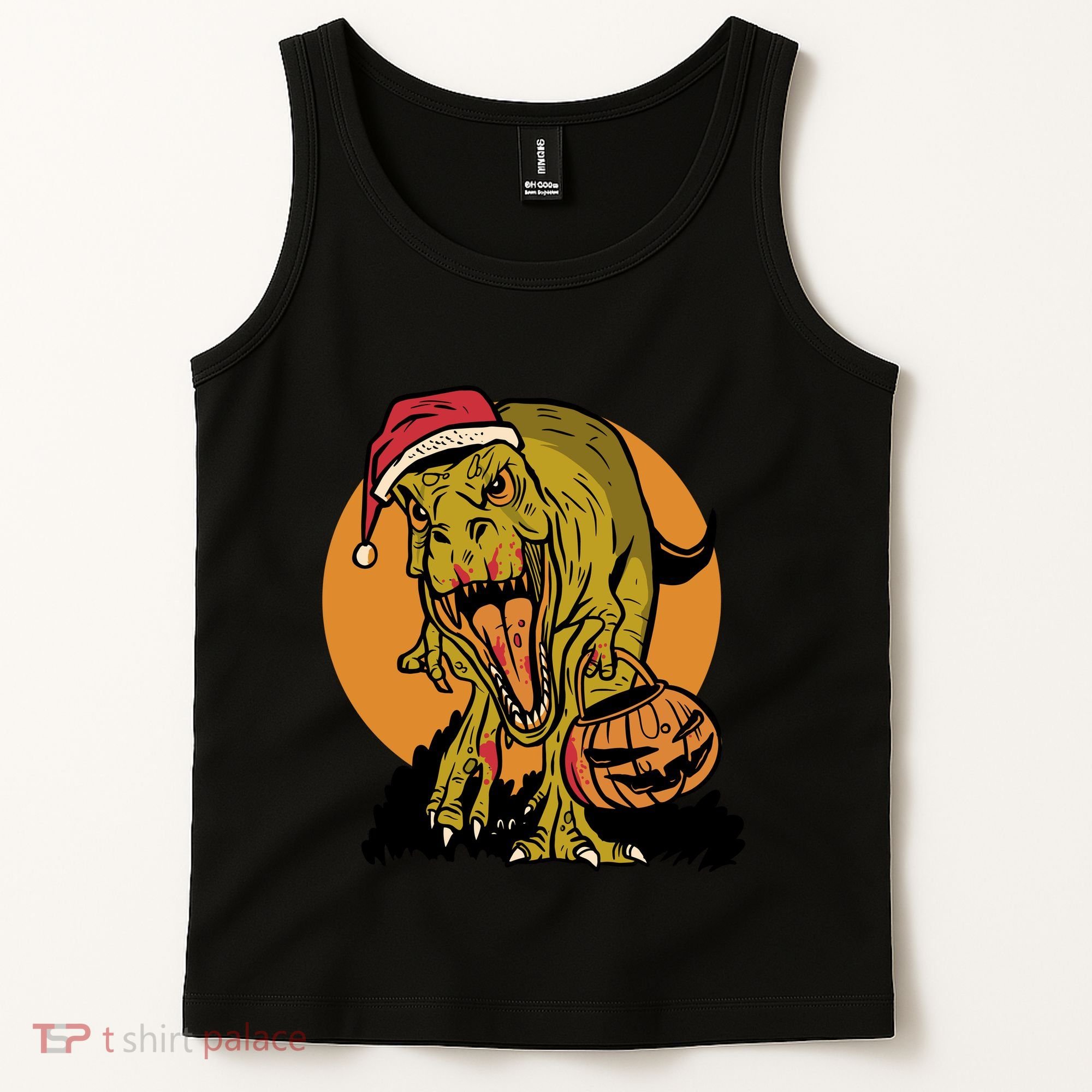 TRex Santa Trick Or Treating Halloween Funny Tank Top