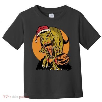 TRex Santa Trick Or Treating Halloween Funny Toddler T-Shirt