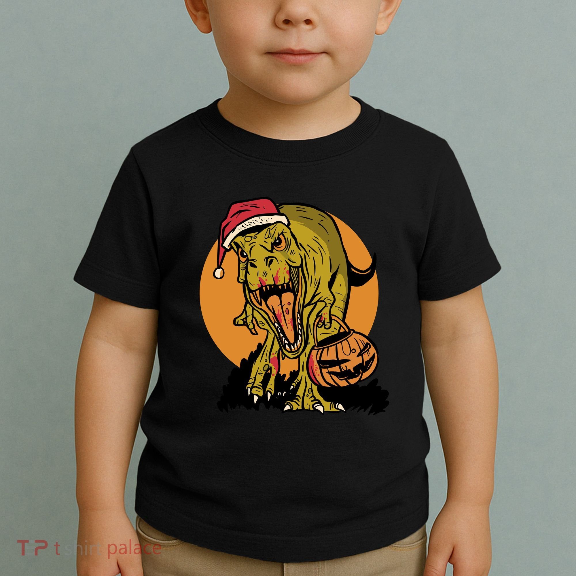 TRex Santa Trick Or Treating Halloween Funny Toddler T-Shirt