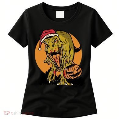 TRex Santa Trick Or Treating Halloween Funny Women's T-Shirt
