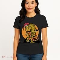 TRex Santa Trick Or Treating Halloween Funny Women's T-Shirt thumb 4