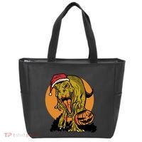 TRex Santa Trick Or Treating Halloween Funny Tote Bag thumb 0