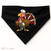 Thanksgiving Scrub Tops Turkey Nurse Gift Holiday Nursing Cool Gift USA-Made Doggie Bandana thumb 0