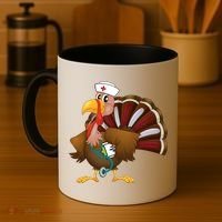 Thanksgiving Scrub Tops Turkey Nurse Gift Holiday Nursing Cool Gift Coffee Mug thumb 4