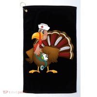 Thanksgiving Scrub Tops Turkey Nurse Gift Holiday Nursing Cool Gift Golf Towel thumb 0