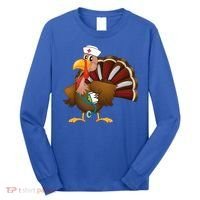 Thanksgiving Scrub Tops Turkey Nurse Gift Holiday Nursing Cool Gift Long Sleeve Shirt thumb 0