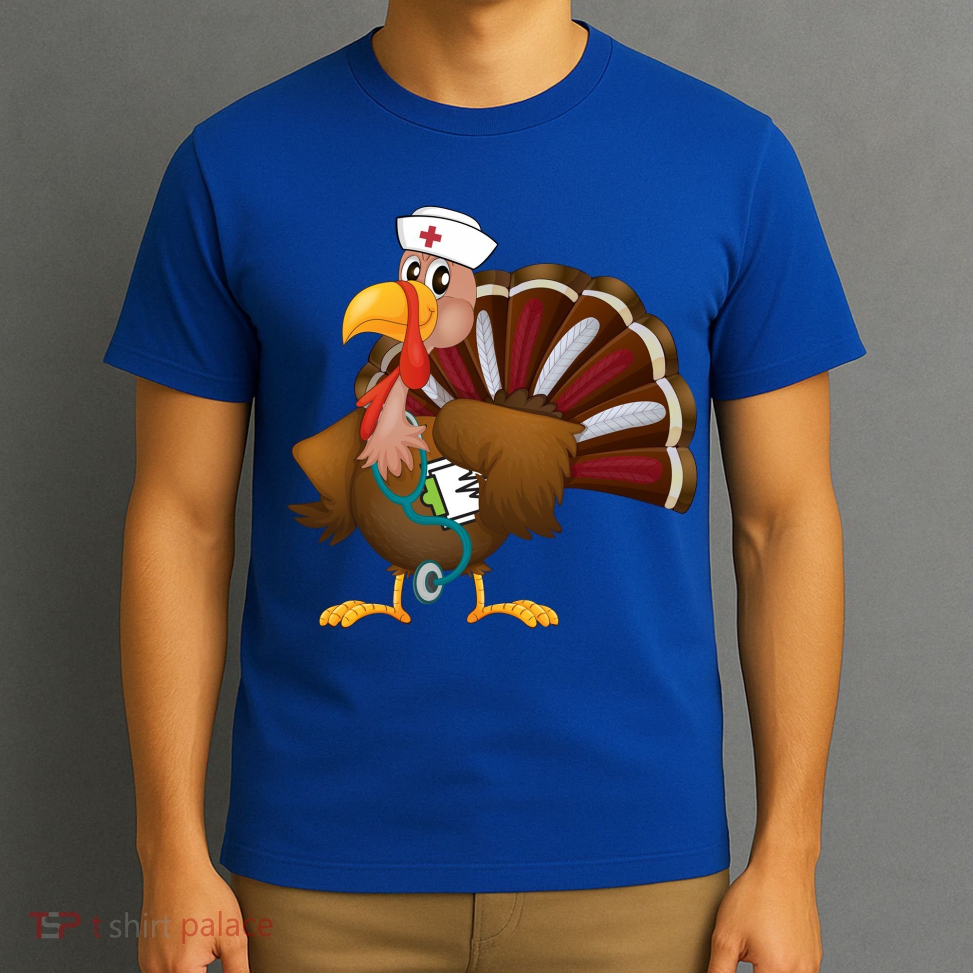 Thanksgiving Scrub Tops Turkey Nurse Gift Holiday Nursing Cool Gift T-Shirt
