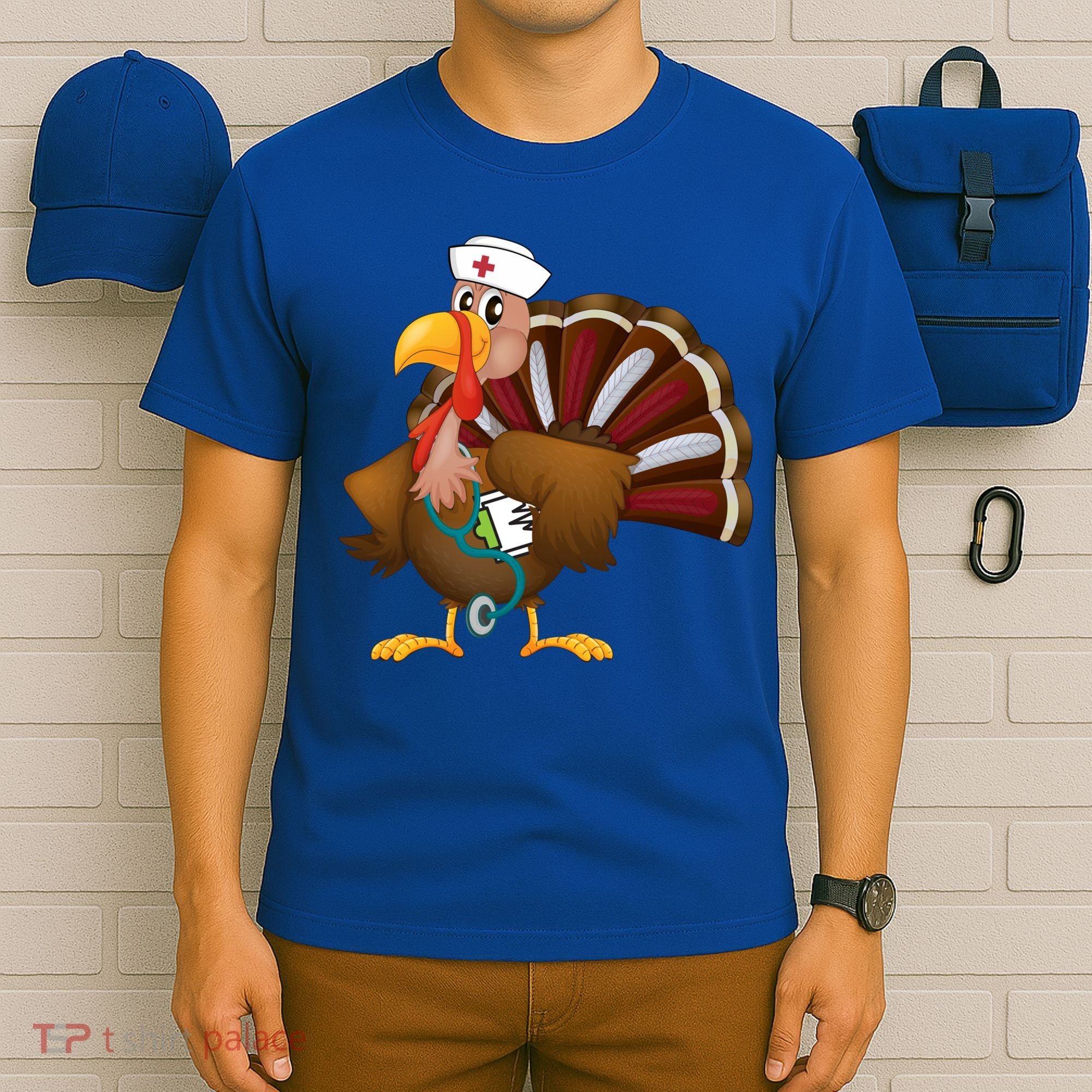 Thanksgiving Scrub Tops Turkey Nurse Gift Holiday Nursing Cool Gift T-Shirt