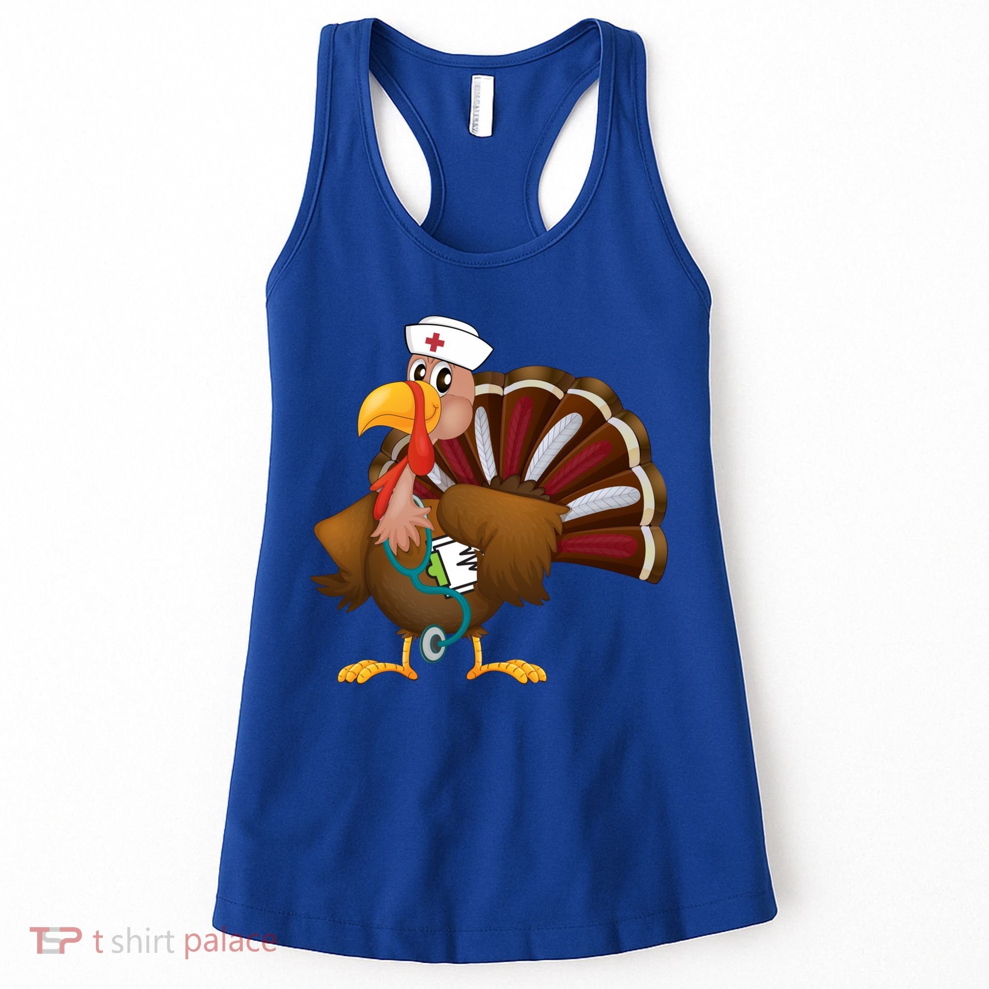 Thanksgiving Scrub Tops Turkey Nurse Gift Holiday Nursing Cool Gift Women's Tank Top