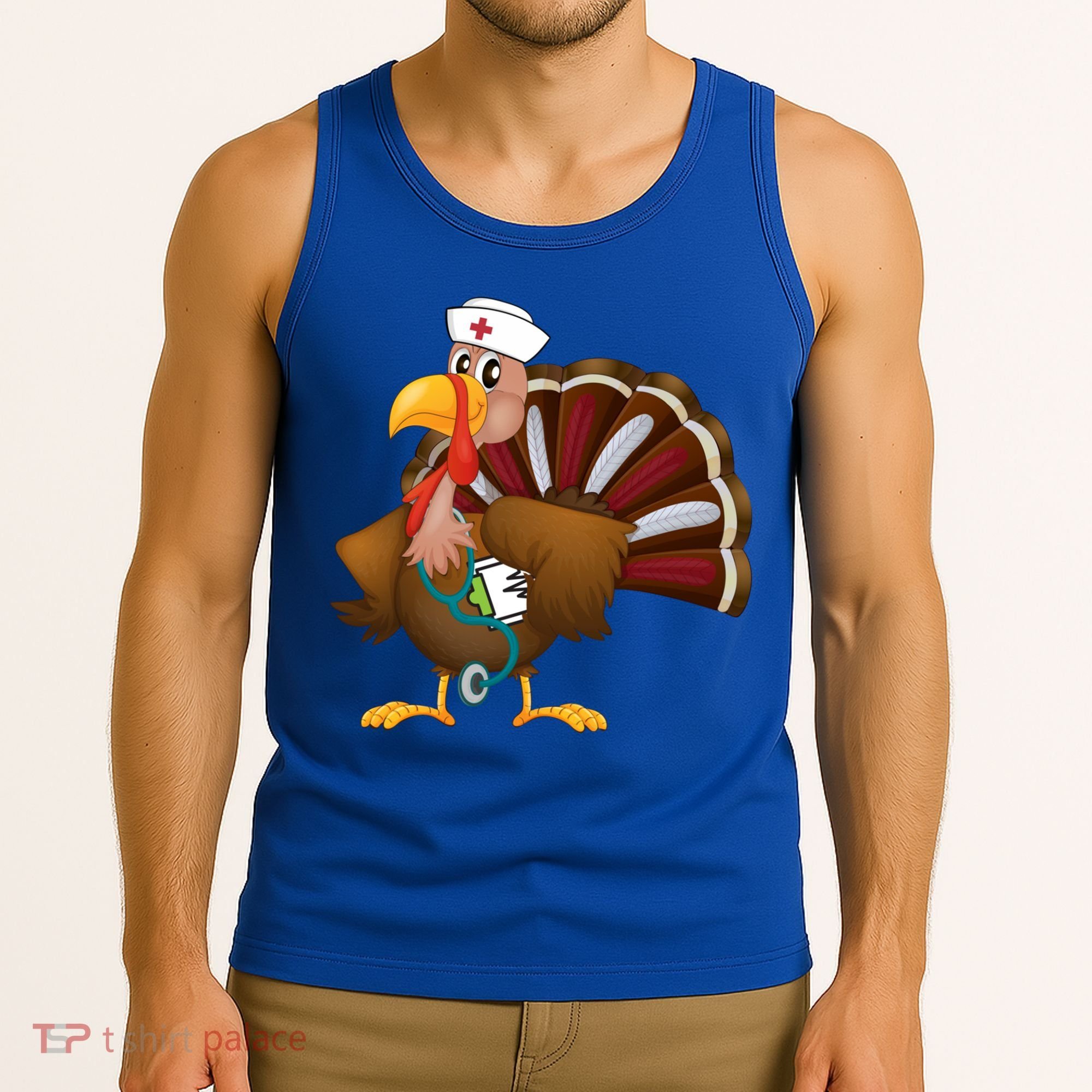 Thanksgiving Scrub Tops Turkey Nurse Gift Holiday Nursing Cool Gift Tank Top