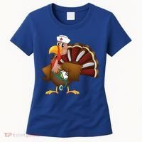 Thanksgiving Scrub Tops Turkey Nurse Gift Holiday Nursing Cool Gift Women's T-Shirt thumb 0