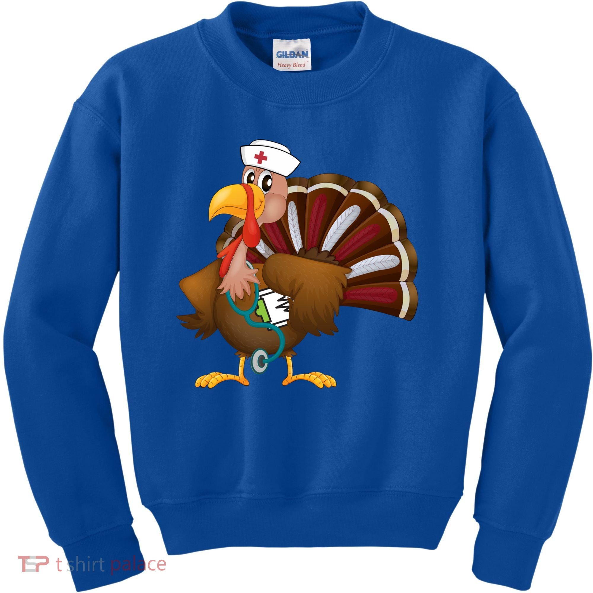 Thanksgiving Scrub Tops Turkey Nurse Gift Holiday Nursing Cool Gift Kids Sweatshirt