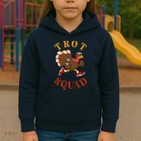 Trot Squad Thanksgiving Turkey Trot Costume Kids Hoodie thumb 3