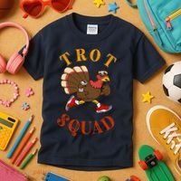 Trot Squad Thanksgiving Turkey Trot Costume Kids T-Shirt thumb 3
