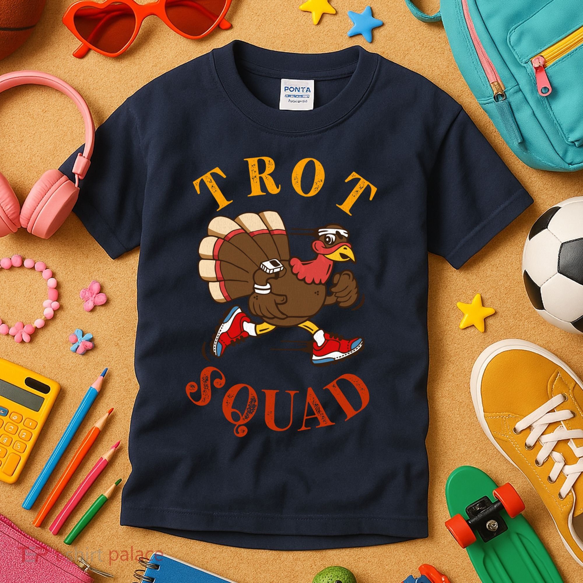 Trot Squad Thanksgiving Turkey Trot Costume Kids T-Shirt
