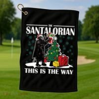 The Santalorian This Is The Way Funny Star Christmas Golf Towel thumb 1
