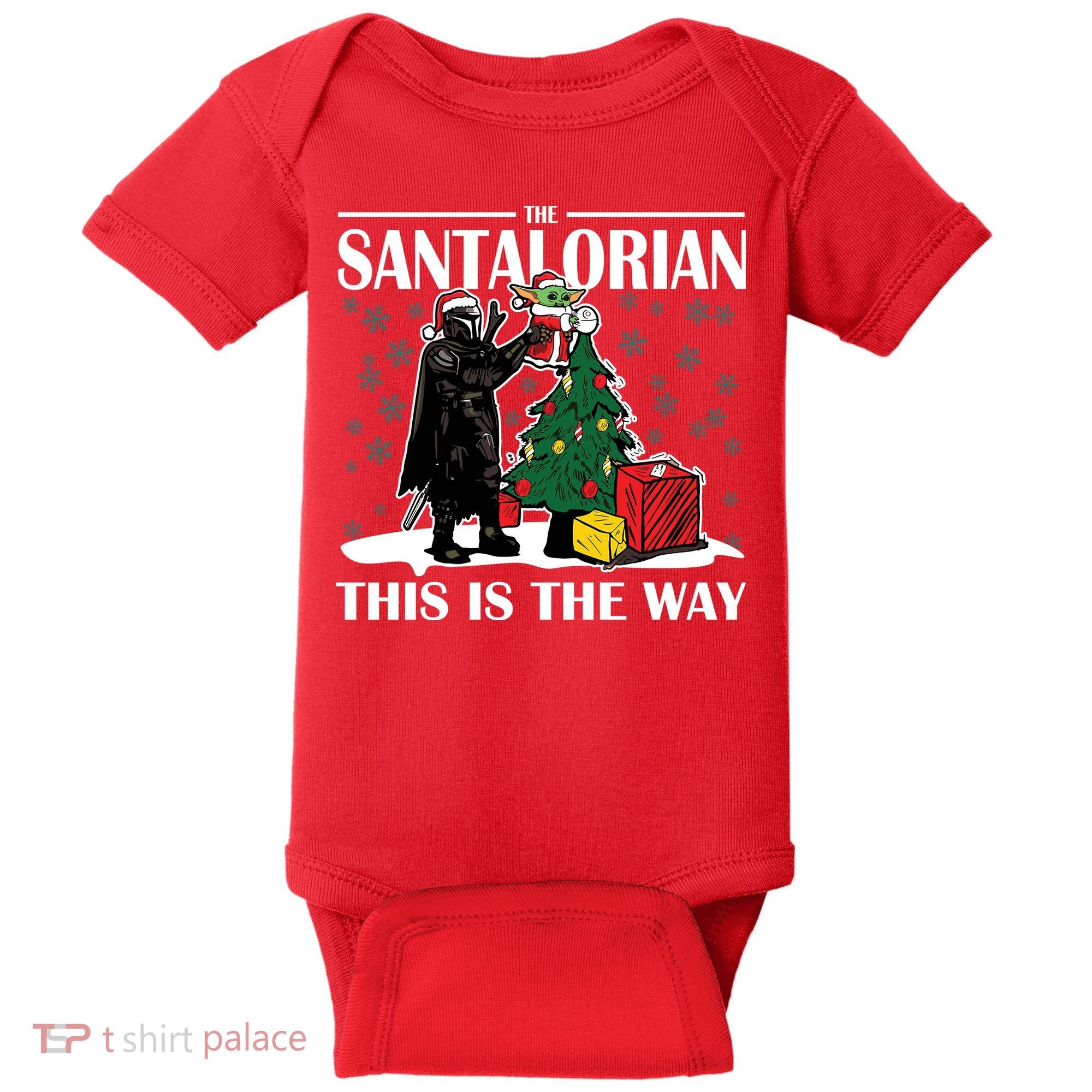 The Santalorian This Is The Way Funny Star Christmas Baby Bodysuit