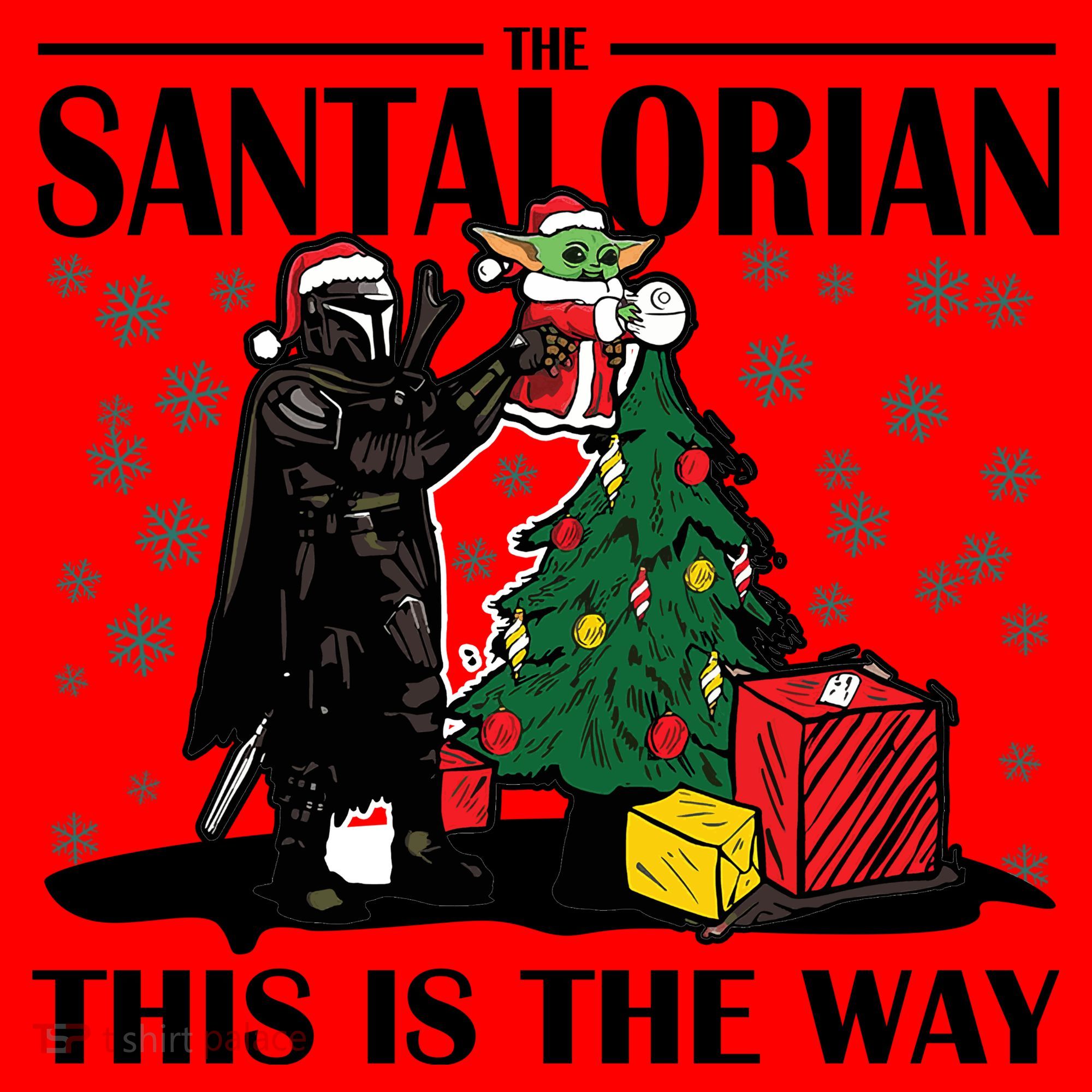 The Santalorian This Is The Way Funny Star Christmas Santa Hat