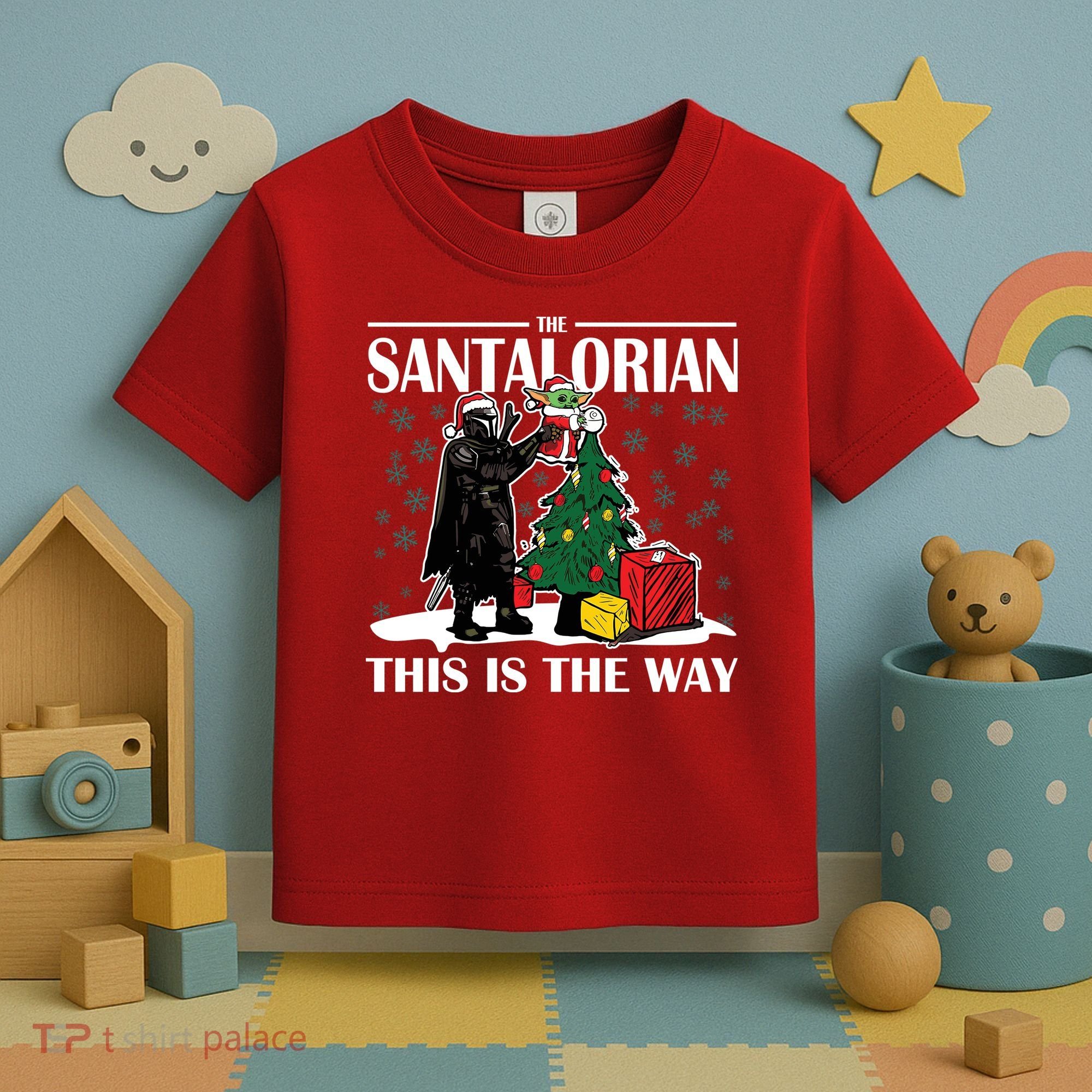 The Santalorian This Is The Way Funny Star Christmas Toddler T-Shirt