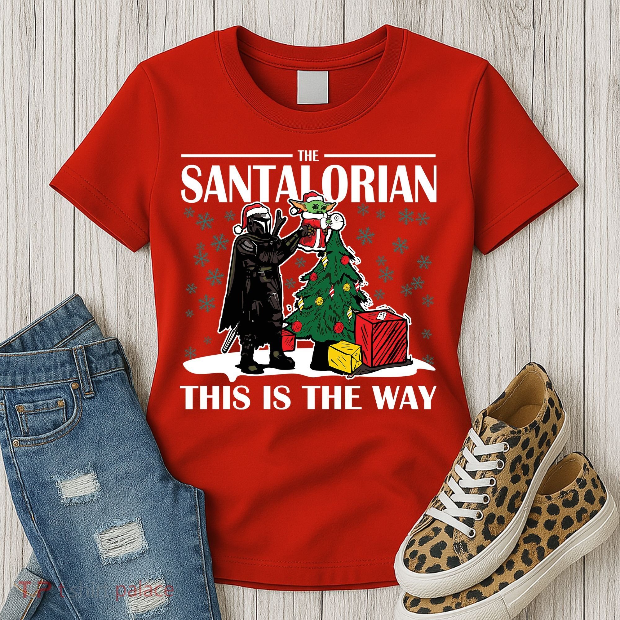 The Santalorian This Is The Way Funny Star Christmas Women's T-Shirt