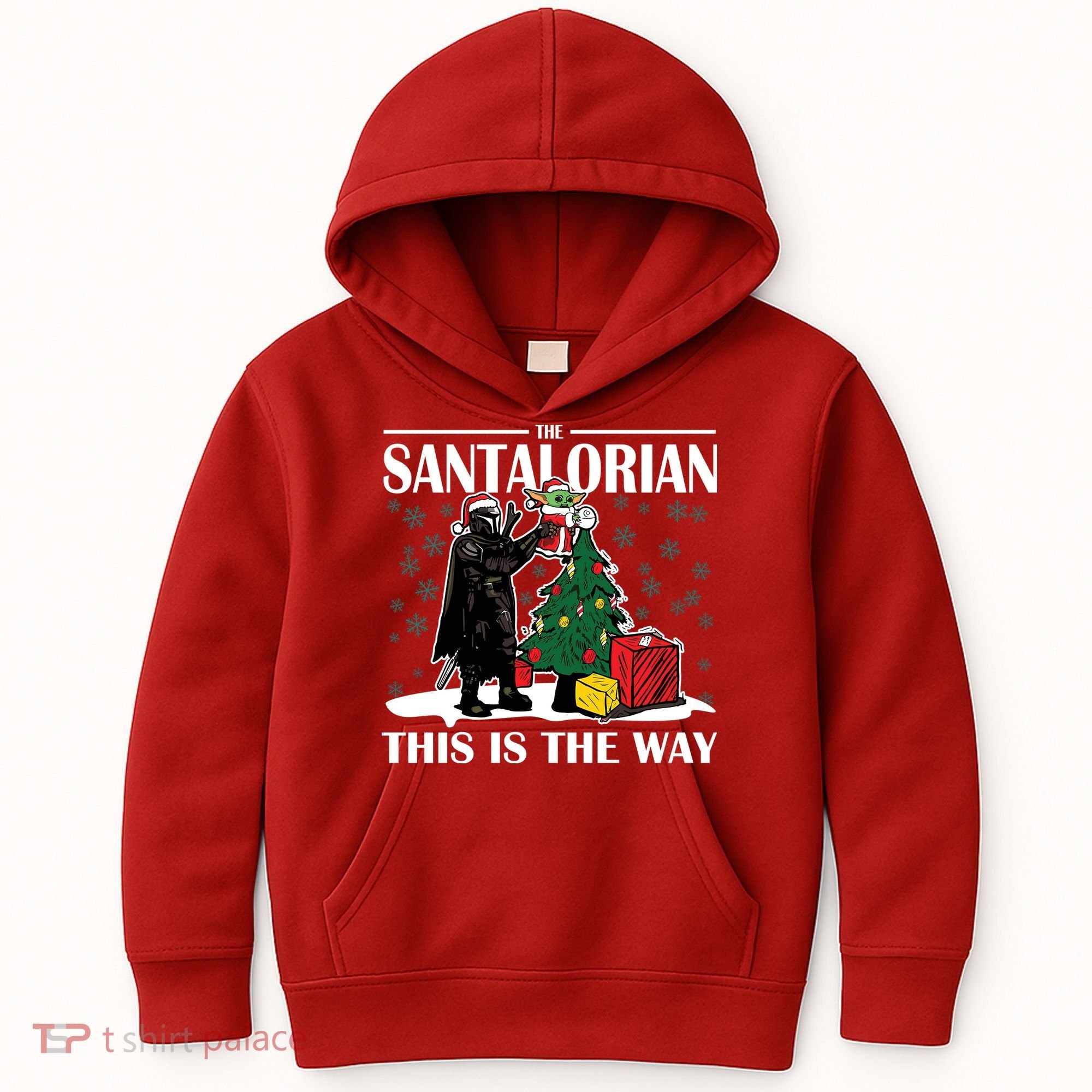 The Santalorian This Is The Way Funny Star Christmas Kids Hoodie
