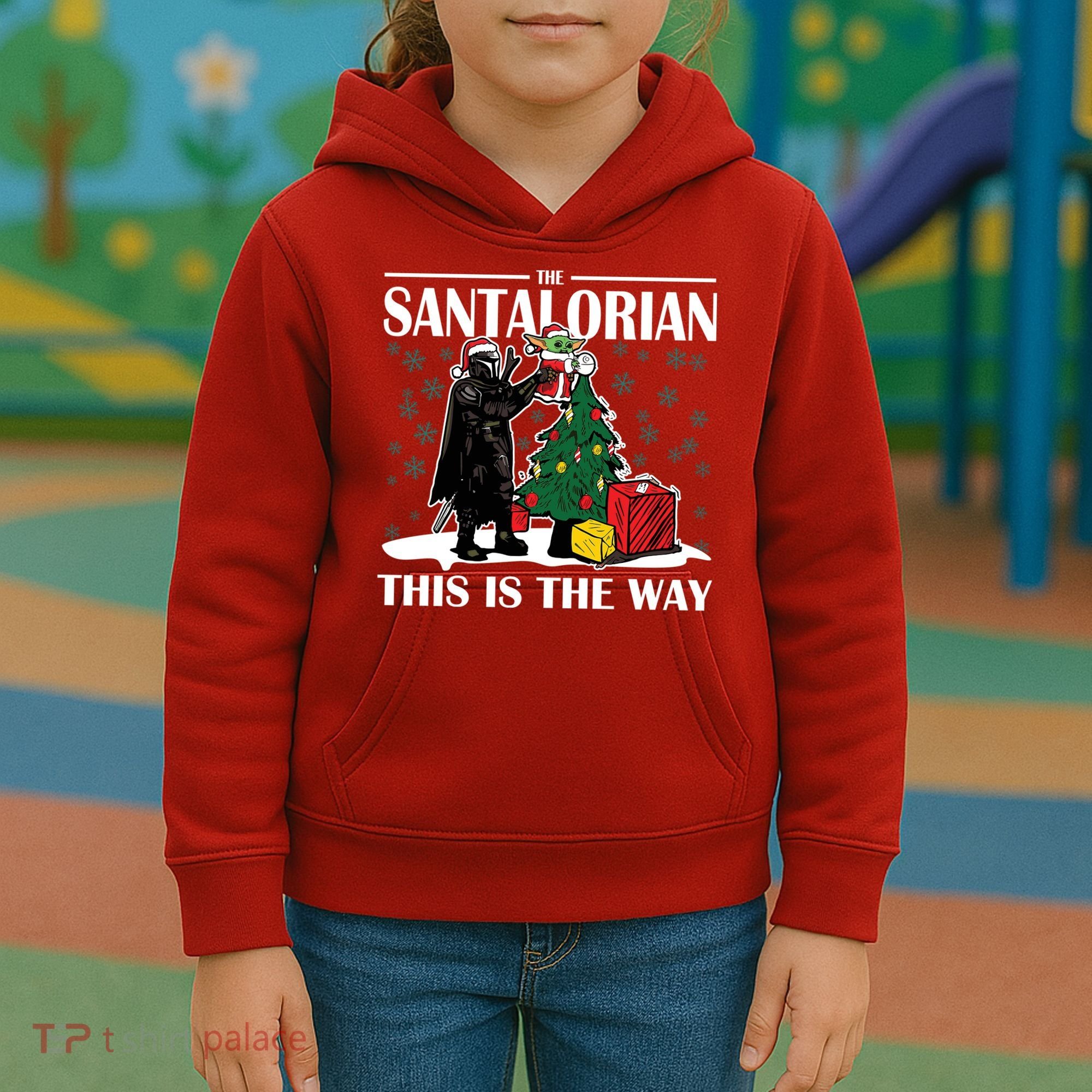 The Santalorian This Is The Way Funny Star Christmas Kids Hoodie
