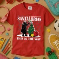 The Santalorian This Is The Way Funny Star Christmas Kids T-Shirt thumb 3