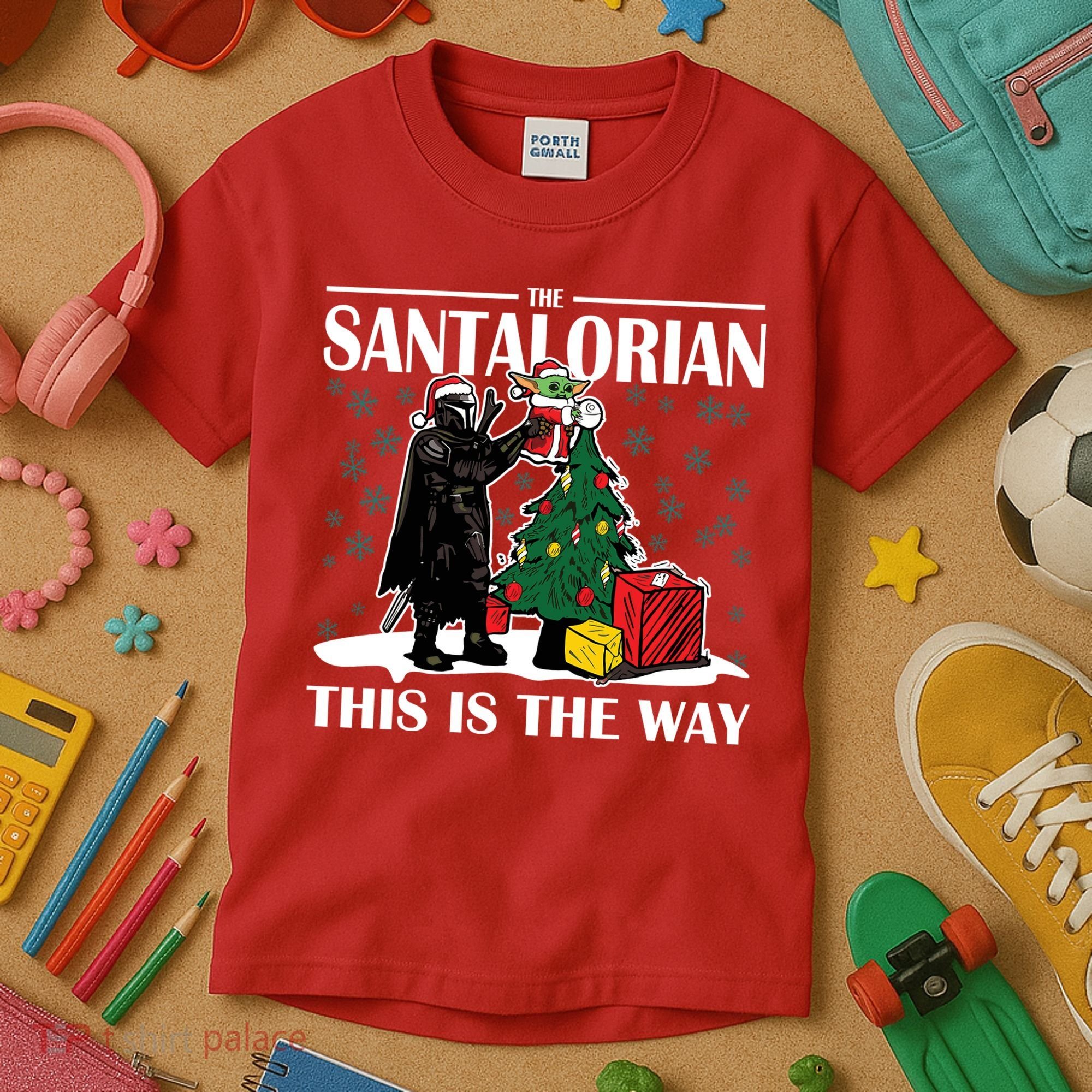 The Santalorian This Is The Way Funny Star Christmas Kids T-Shirt