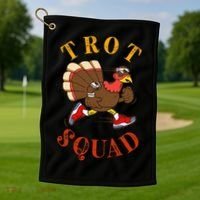 Trot Squad Thanksgiving Turkey Trot Costume Golf Towel thumb 1