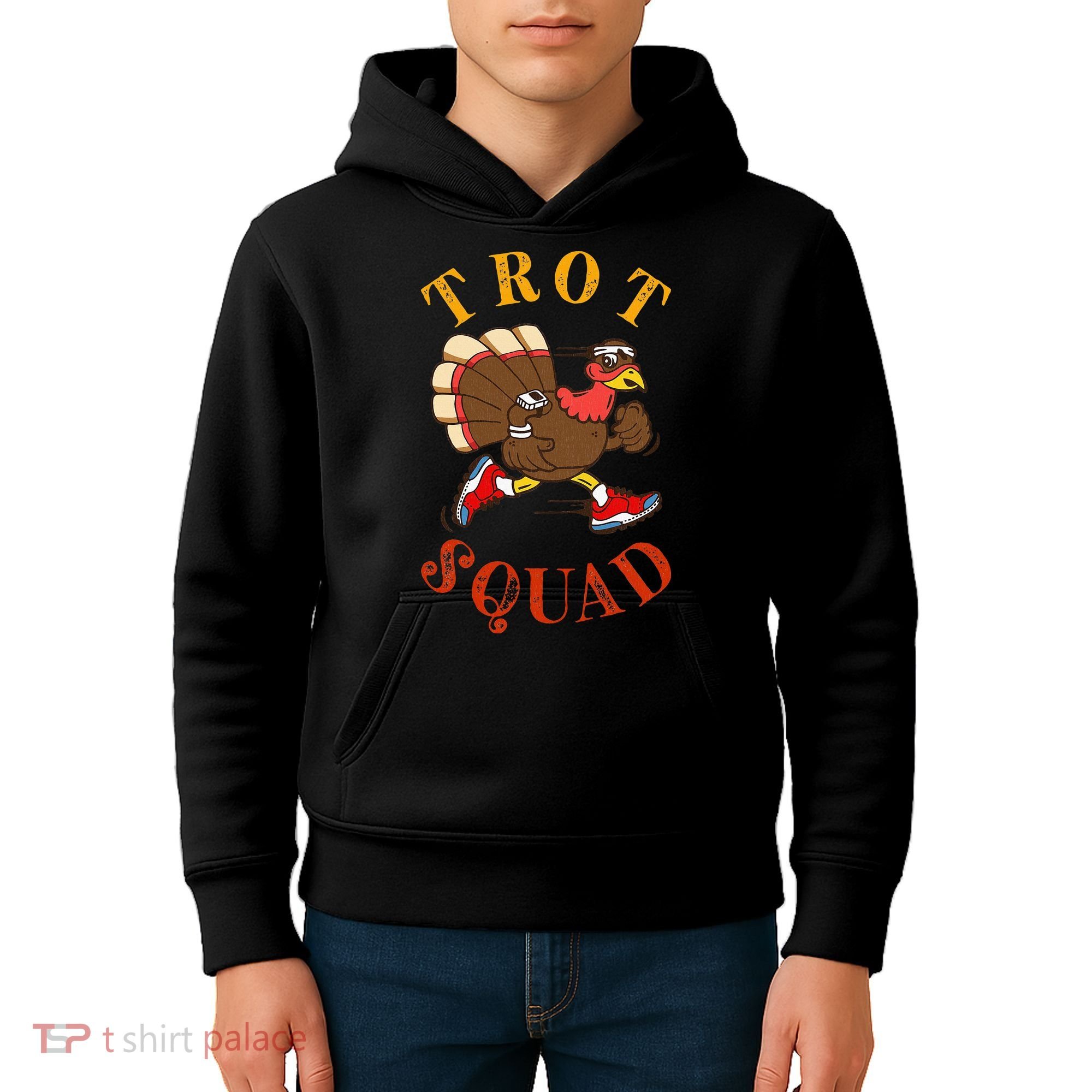 Trot Squad Thanksgiving Turkey Trot Costume Kids Hoodie