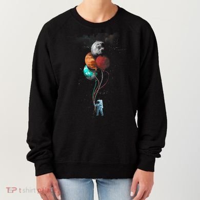 The Spaceman's Trip Astronaut Space Planets Balloons Women's Sweatshirt