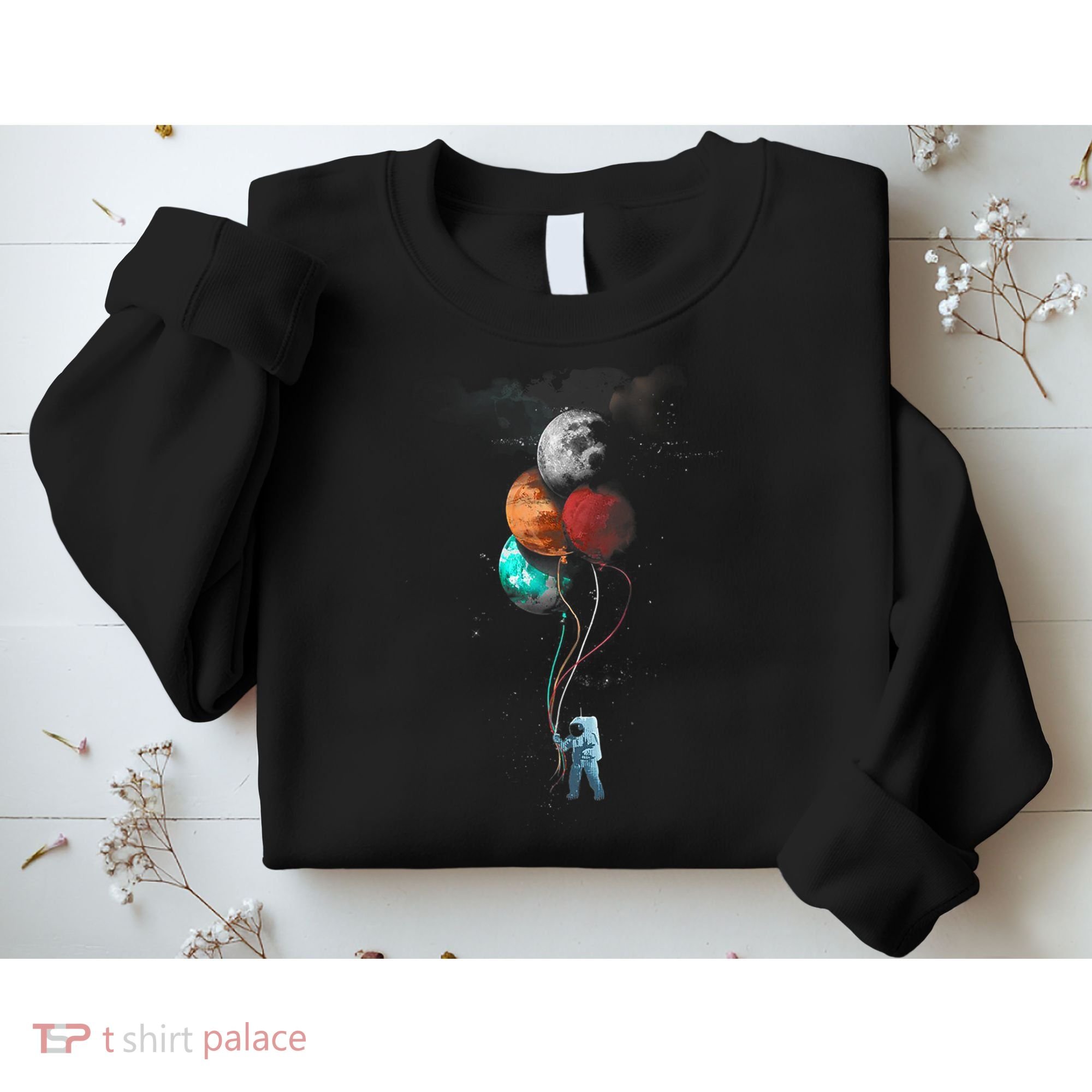The Spaceman's Trip Astronaut Space Planets Balloons Sweatshirt