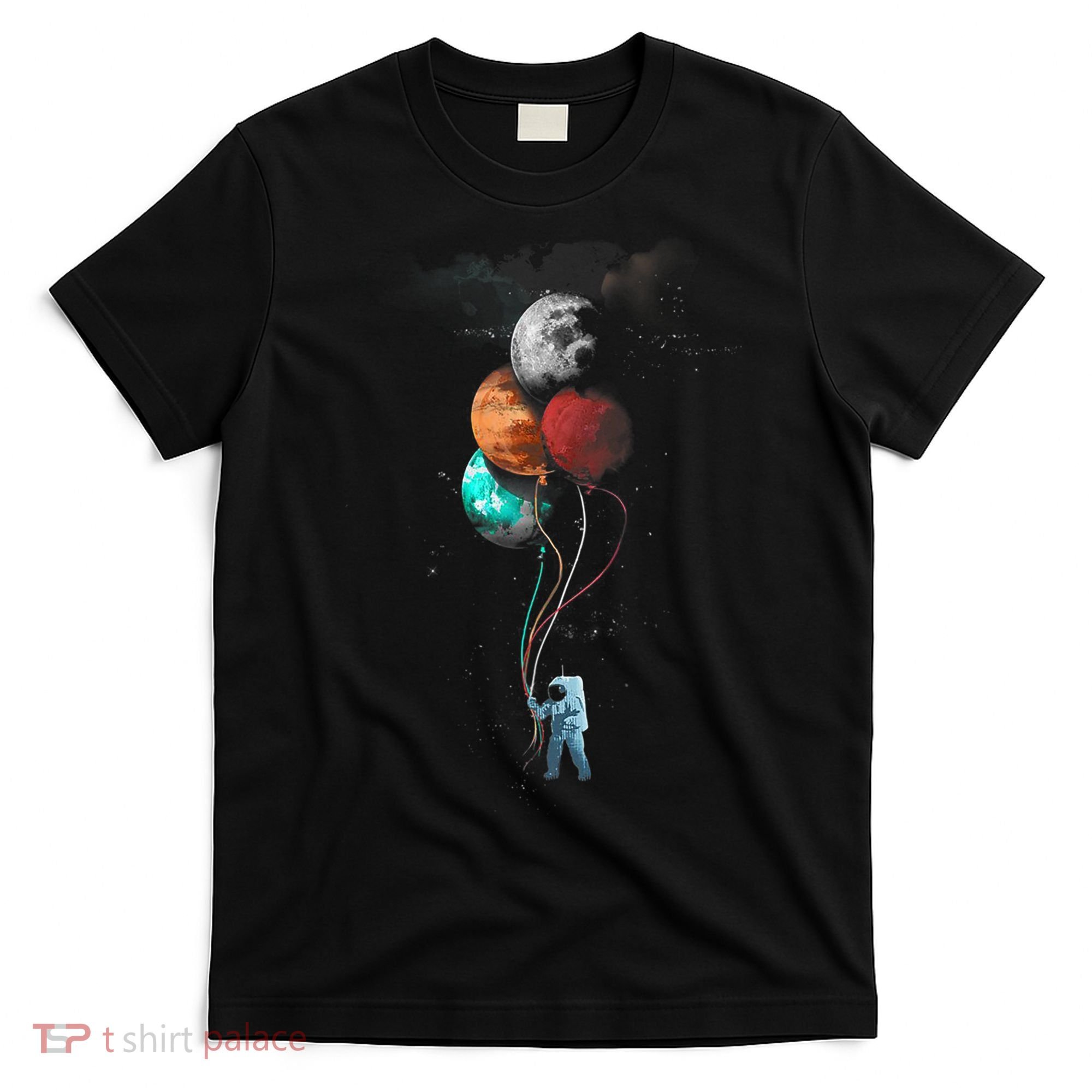 The Spaceman's Trip Astronaut Space Planets Balloons T-Shirt