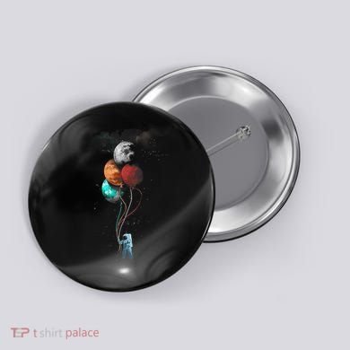 The Spaceman's Trip Astronaut Space Planets Balloons Button