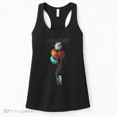 The Spaceman's Trip Astronaut Space Planets Balloons Women's Tank Top