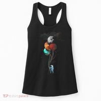 The Spaceman's Trip Astronaut Space Planets Balloons Women's Tank Top thumb 0