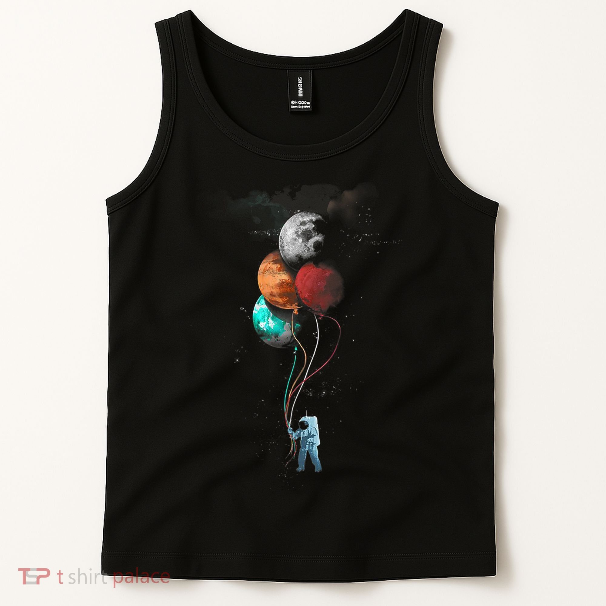 The Spaceman's Trip Astronaut Space Planets Balloons Tank Top