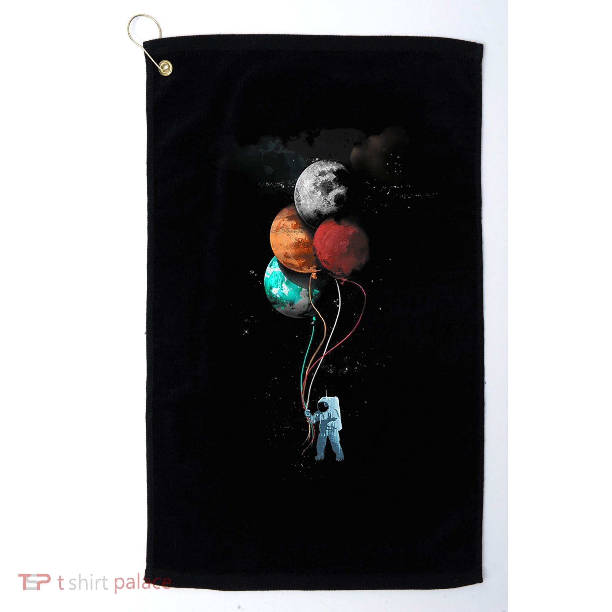 The Spaceman's Trip Astronaut Space Planets Balloons Golf Towel