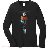 The Spaceman's Trip Astronaut Space Planets Balloons Women's Long Sleeve Shirt thumb 0
