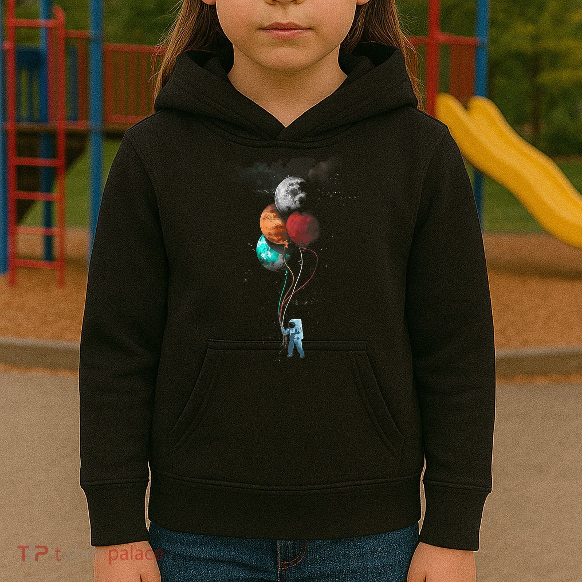 The Spaceman's Trip Astronaut Space Planets Balloons Kids Hoodie