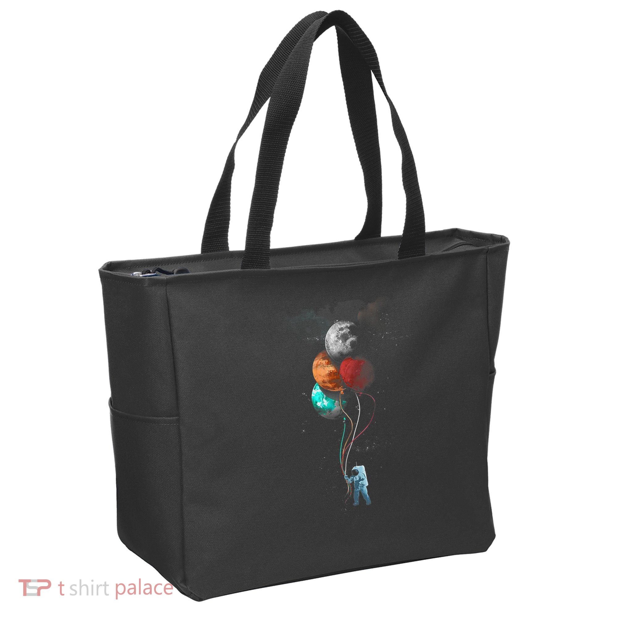 The Spaceman's Trip Astronaut Space Planets Balloons Tote Bag