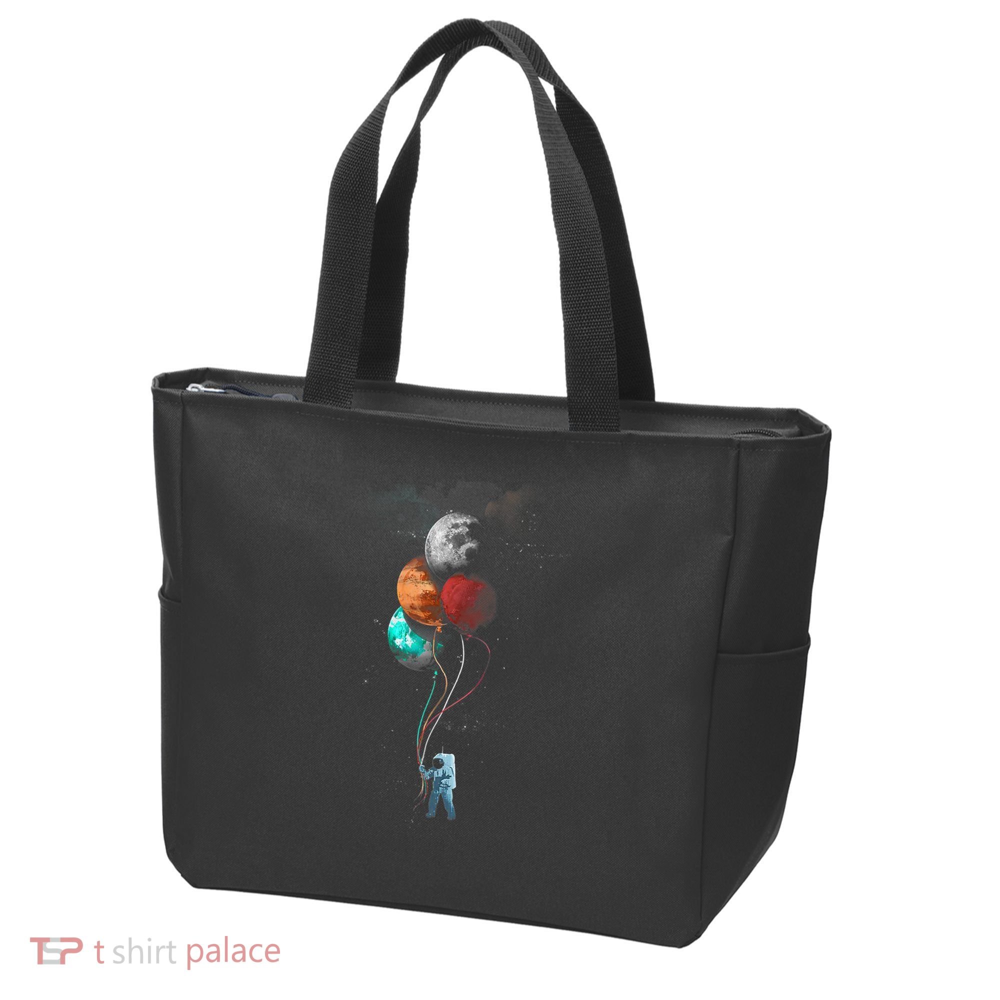 The Spaceman's Trip Astronaut Space Planets Balloons Tote Bag
