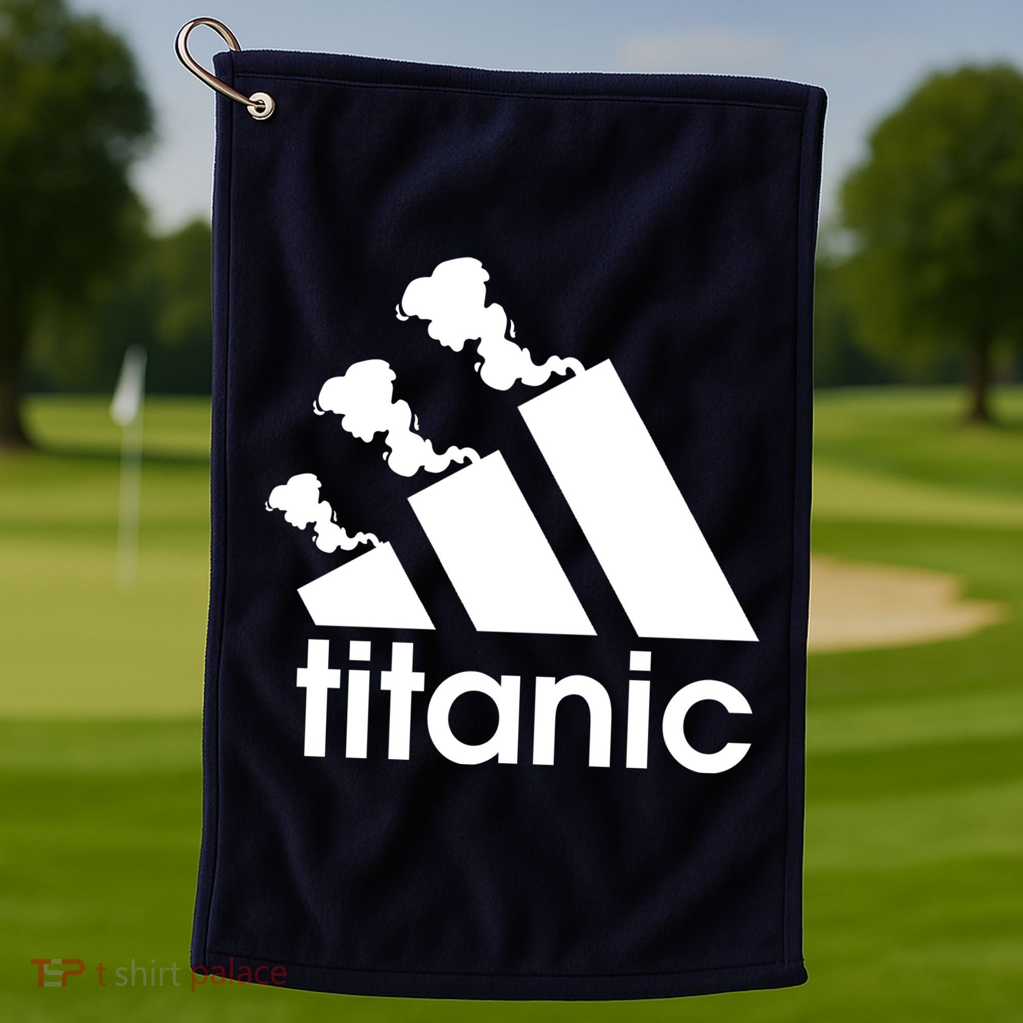 Titanic Sinking Too Soon Parody Spoof Golf Towel