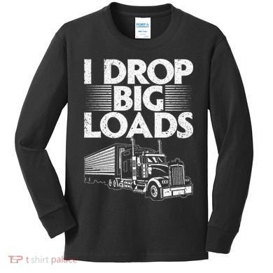 Trucker Semi Truck Driver Lover Kids Long Sleeve Shirt