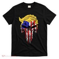 Trump Skull Usa Flag Hair Funny President Gift T-Shirt thumb 0