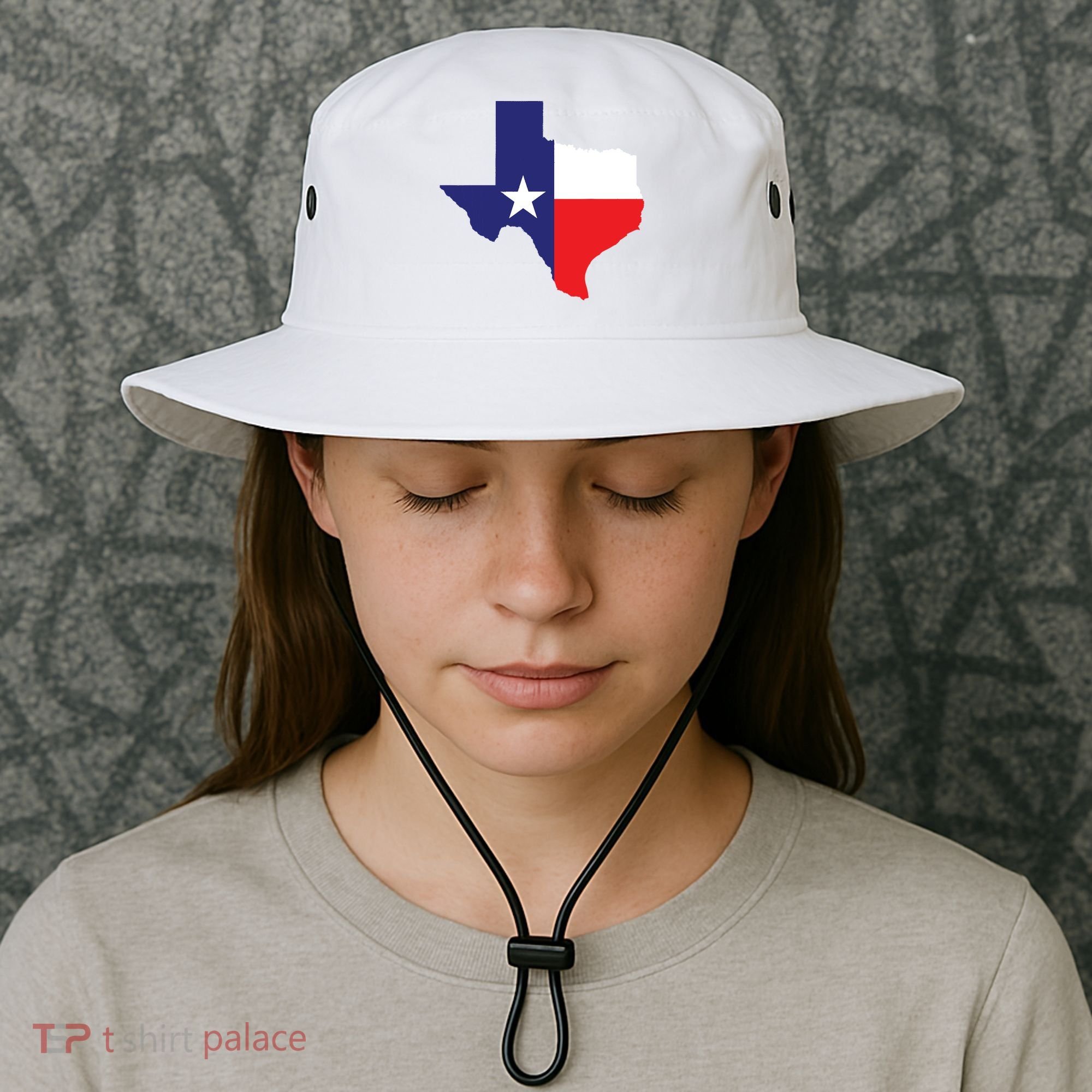 Texas State Usa Distressed Flag Grunge Texas Bucket Hat