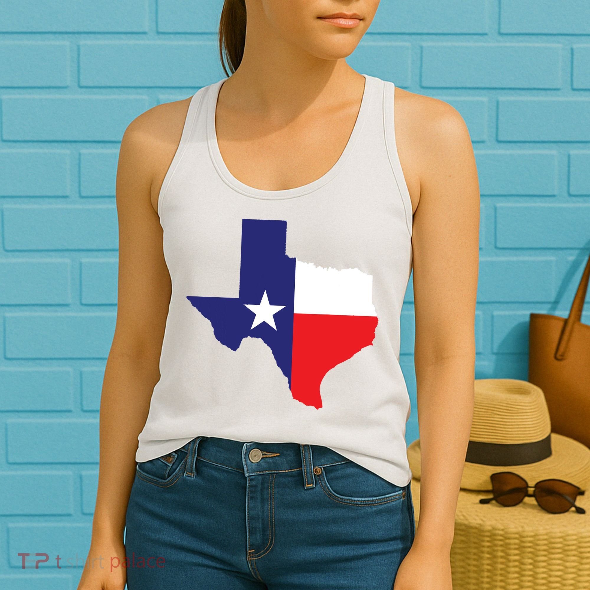 Texas State Usa Distressed Flag Grunge Texas Women's Tank Top