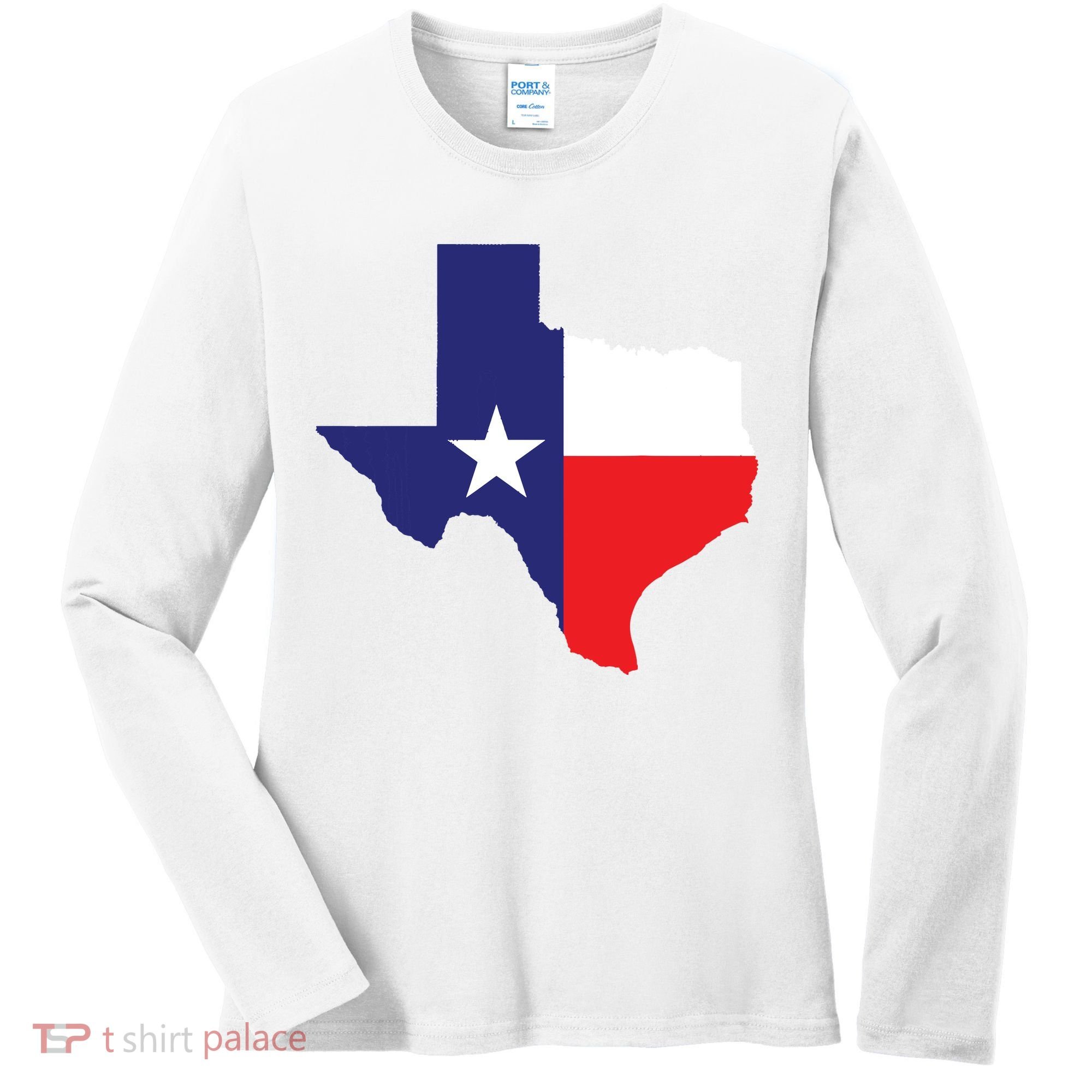 Texas State Usa Distressed Flag Grunge Texas Women's Long Sleeve Shirt