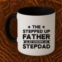 The Stepped Up Father Stepson Bonusson Stepdad Gift Coffee Mug thumb 2